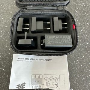Lenovo 65W travel charger USB-C with world wide outlet adapters